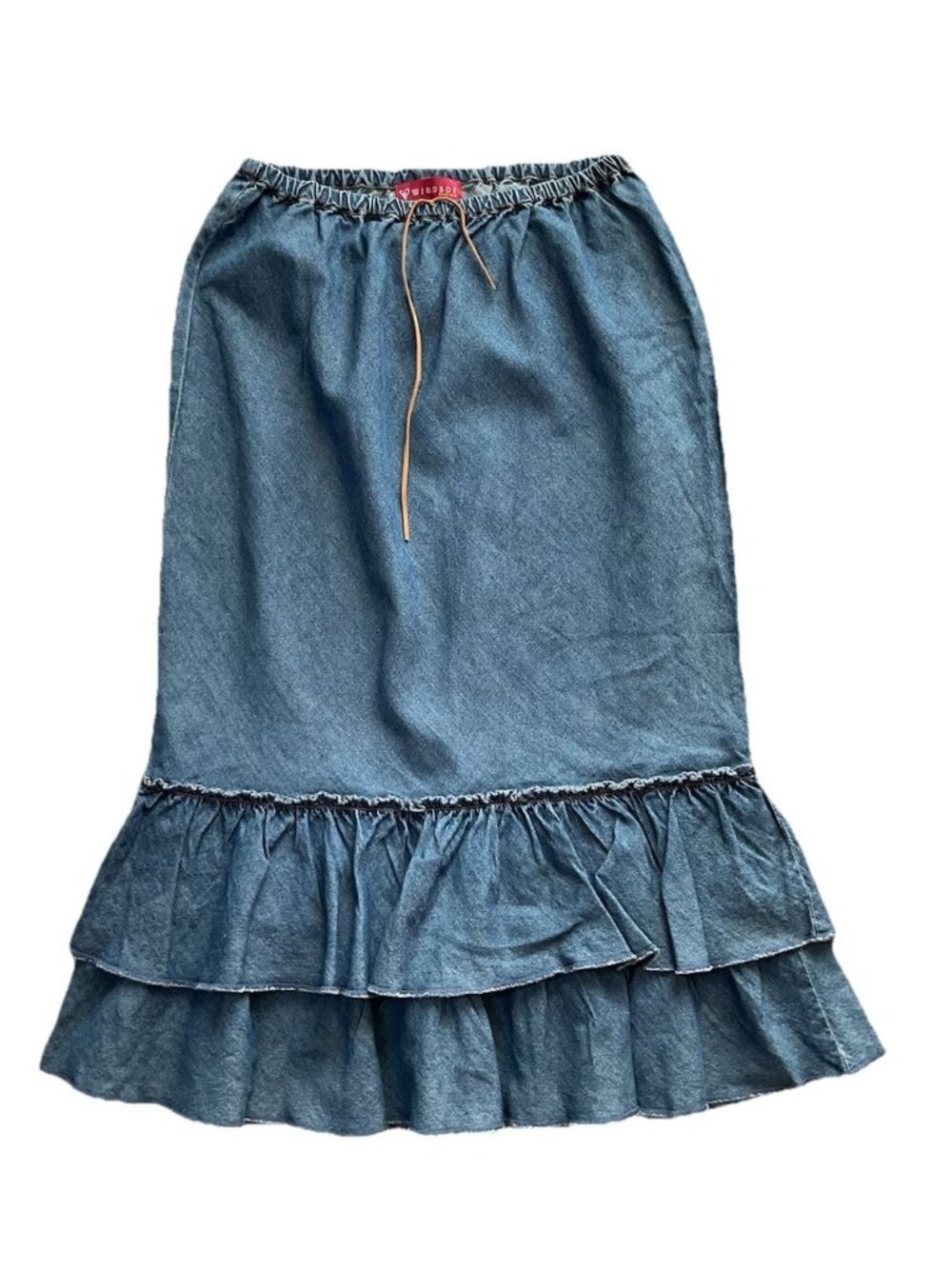 Windsor Soft Denim Skirt Y2K Womens 9 Teen Ruffle Bottom